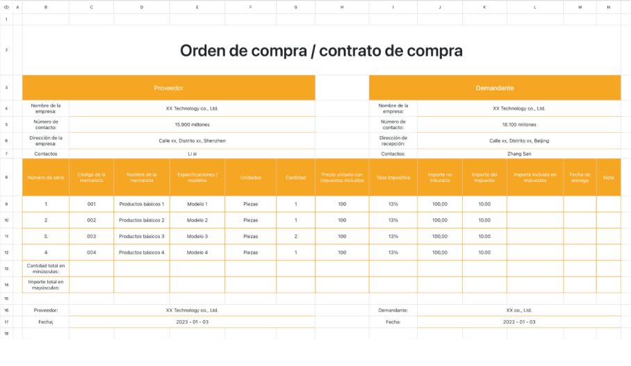 Orden de compra & contrato de compra